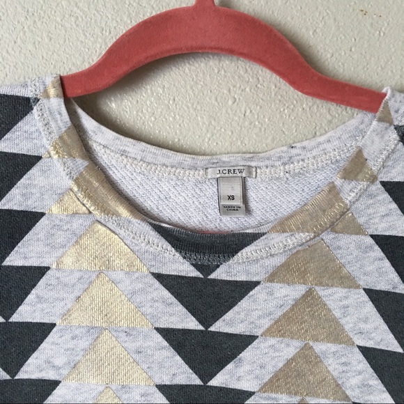 J CREW ||Vintage Sweatshirt In Metallic Triangles - Picture 8 of 8